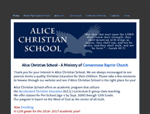 Tablet Screenshot of alicechristianschool.com